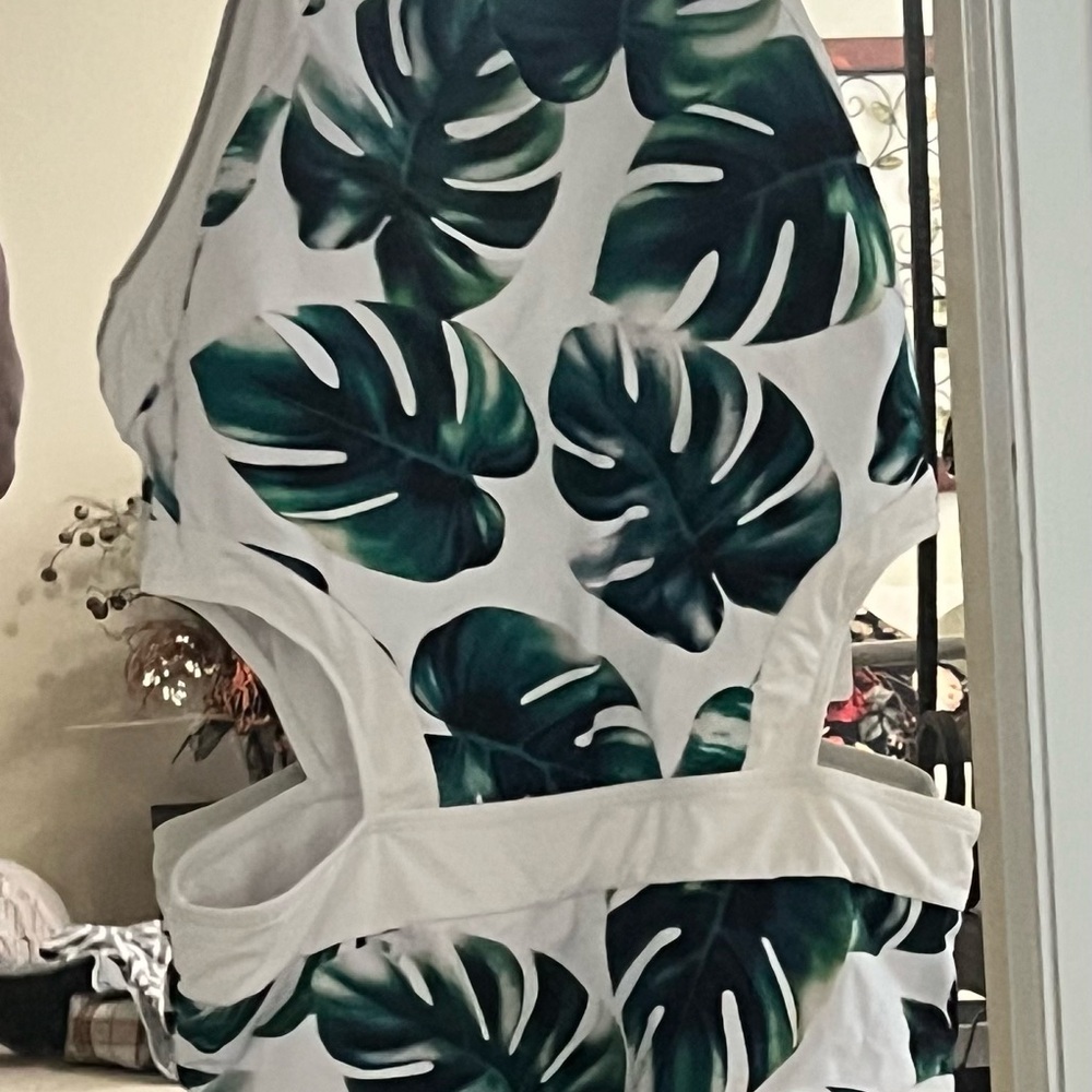 STOP!  This is the one!  Tropical Leaf Print Swimsuit. New with tags
